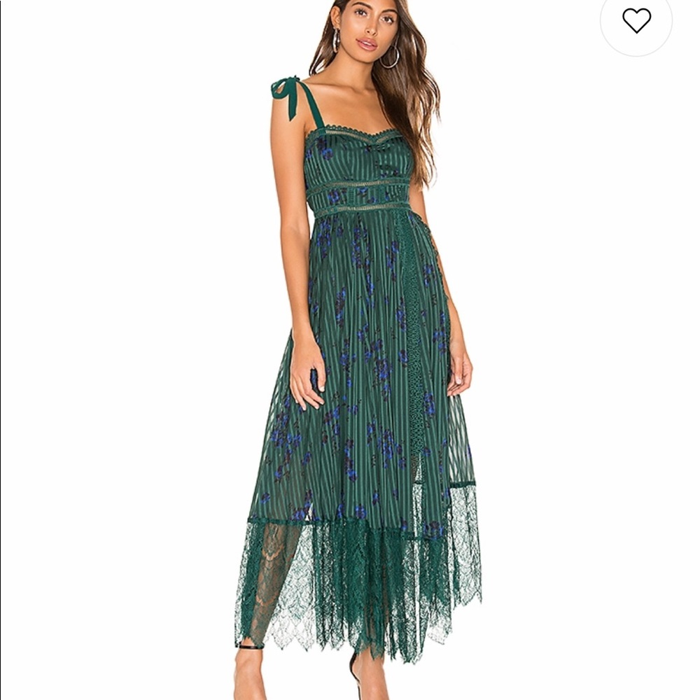 Free People 7 Wonders Maxi Dress Emerald Combo